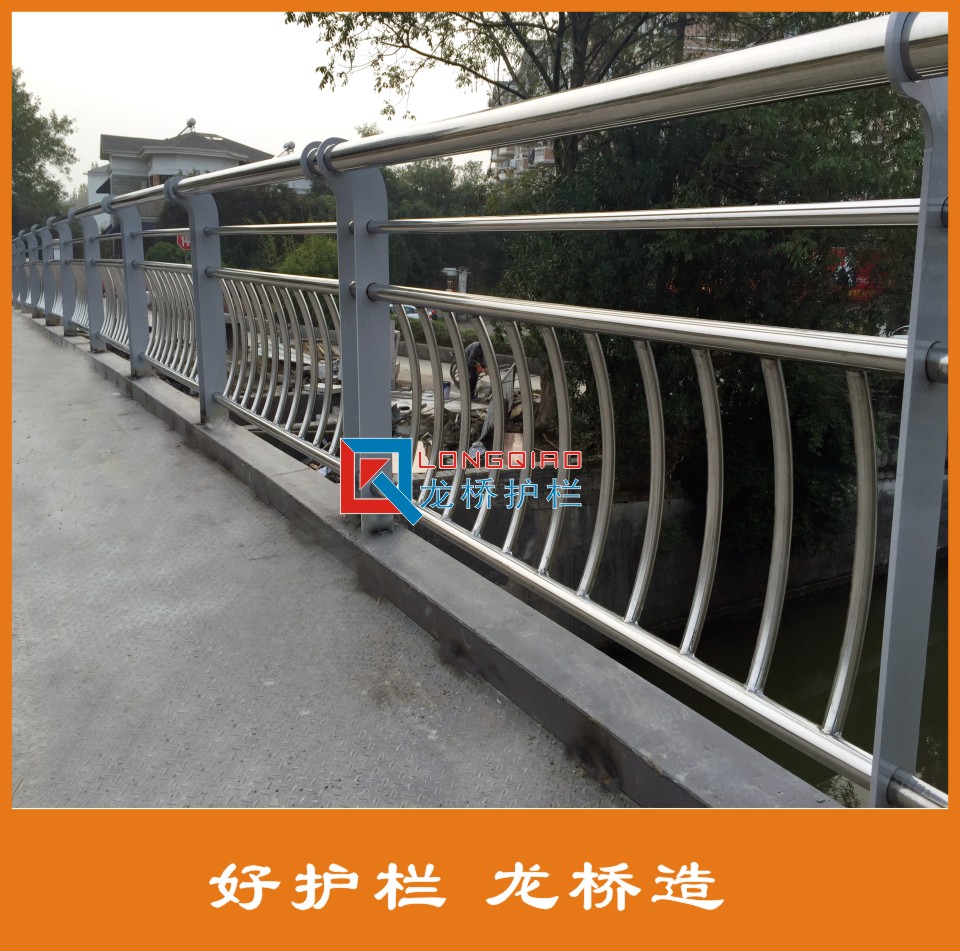 苏州公园河道护栏 景观河道护栏 304不锈钢碳钢栏杆 龙桥制造